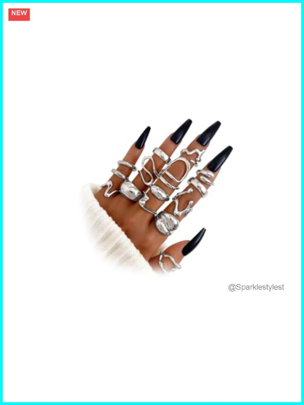 Gold Plated Chunky Dome Stackable Open Rings Set Adjustable Minimalist Jewelry